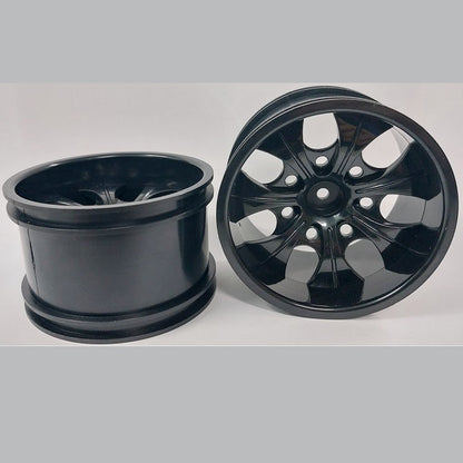 1231465 | RM-XM-078-BK-7 (Per Card) --- RC Car Rims Hobby - Rim Colour Black 7 Spoke Monster Truck Tenth Scale - Aluminium Rim