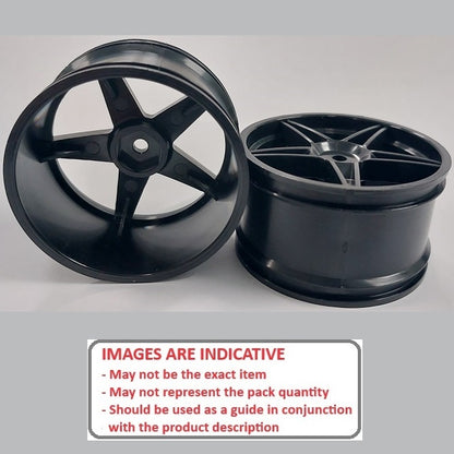 1227323 | RM-XO-060W-BK-5 (2 Pcs) --- RC Car Rims Hobby - Black 5 Spoke