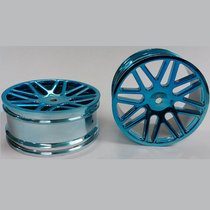 1227935 | RM-XO-060W-BU-16 (2 Pcs) --- RC Car Rims Hobby - Metallic Blue 16 Spoke