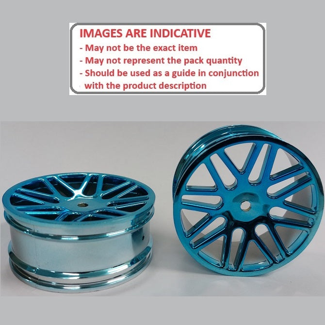 1227935 | RM-XO-060W-BU-16 (2 Pcs) --- RC Car Rims Hobby - Metallic Blue 16 Spoke