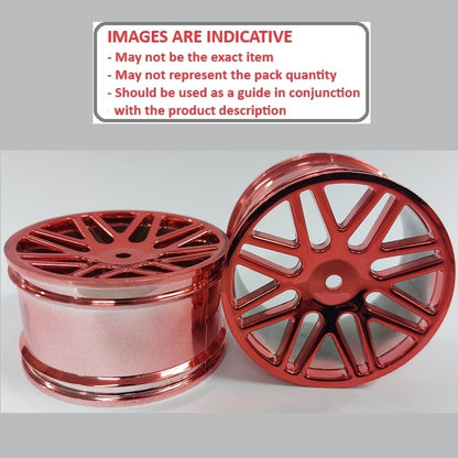 1227936 | RM-XO-060W-MR-16 (2 Pcs) --- RC Car Rims Hobby - Metallic Red 16 Spoke