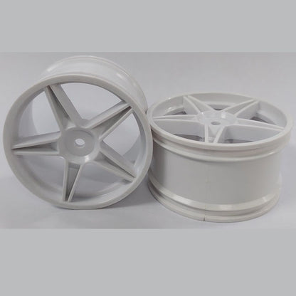 1231291 | RM-XO-060W-W-5 (Per Card) --- RC Car Rims Hobby - Rim Colour White 5 Spoke Tenth Scale - Aluminium Rim