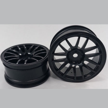 1231792 | RM-XR-052-BK-14 (Per Card) --- RC Car Rims Hobby - Rim Colour Black 14 Spoke Tenth Scale - Plastic Rim