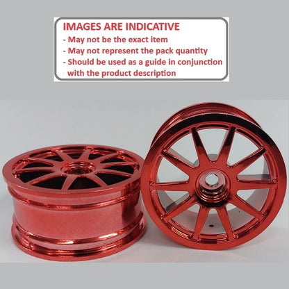 1227634 | RM-XR-052-R-10 (4 Pcs) --- RC Car Rims Hobby - Red 10 Spoke