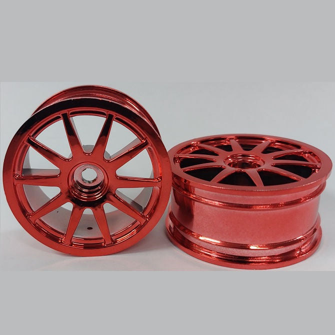 1231596 | RM-XR-052-R-10 (Per Card) --- RC Car Rims Hobby - Rim Colour Red 10 Spoke Tenth Scale - Aluminium Rim