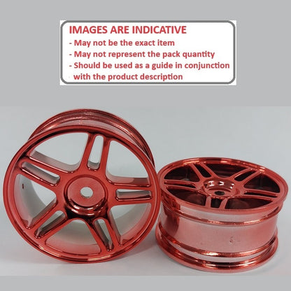 1227328 | RM-XR-052-R-5T (2 Pcs) --- RC Car Rims Hobby - Red 5 Split Spoke