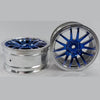 1227724 | RM-XR-052-SBU-12 (5 Pcs) --- RC Car Rims Hobby - Silver with Blue 12 Spoke