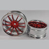 1227726 | RM-XR-052-SR-12 (6 Pcs) --- RC Car Rims Hobby - Silver/Red 12 Spoke