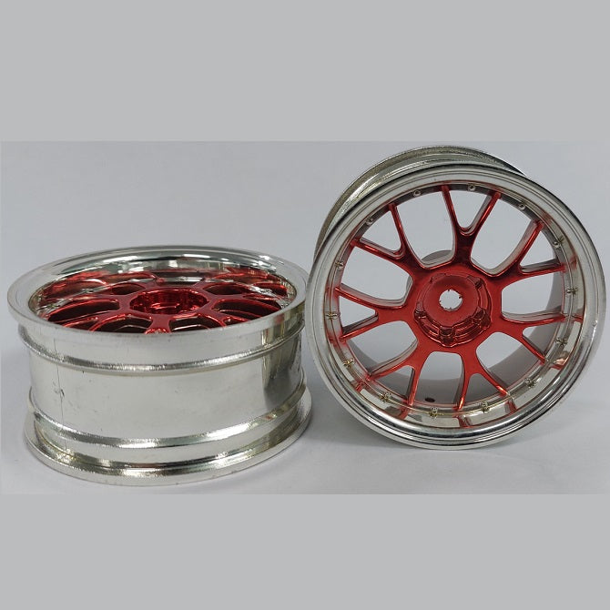 1227496 | RM-XR-052-SR-7K (4 Pcs) --- Rims - Silver/Red 7 Fork Spoke