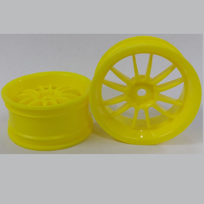 1231691 | RM-XR-052-Y-12 (Per Card) --- RC Car Rims Hobby - Rim Colour Yellow 12 Spoke Tenth Scale - Aluminium Rim