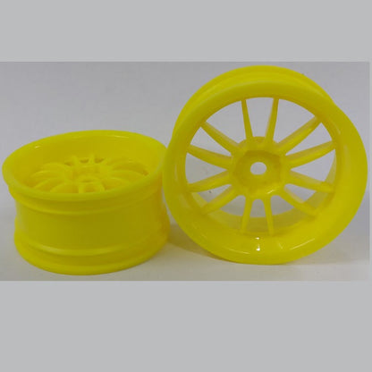 1231691 | RM-XR-052-Y-12 (Per Card) --- RC Car Rims Hobby - Rim Colour Yellow 12 Spoke Tenth Scale - Aluminium Rim