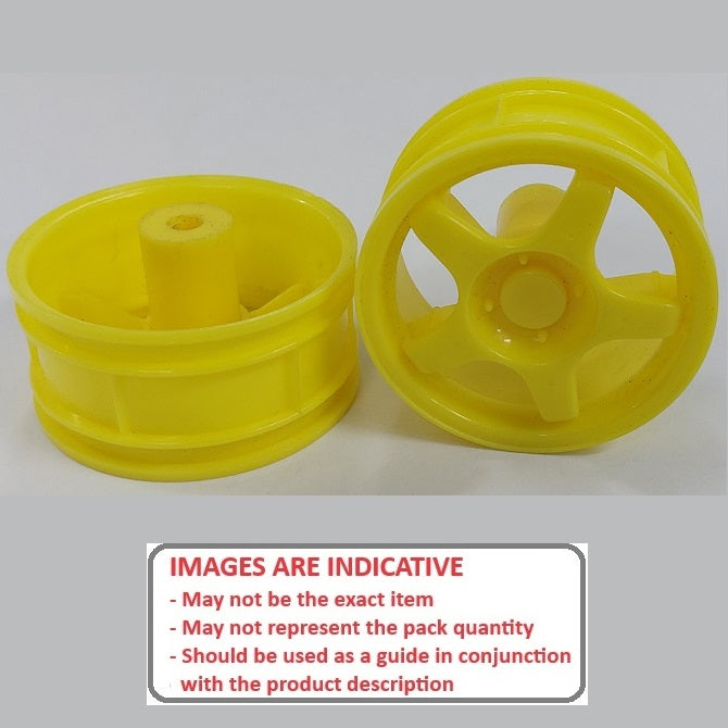 1227330 | RM-XR-052-Y-5 (2 Pcs) --- RC Car Rims Hobby - Yellow 5 Solid Spoke