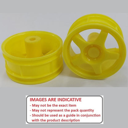 1227338 | RM-XR-052-Y-5 (2 Pcs) --- RC Car Rims Hobby - Yellow 5 Solid Spoke