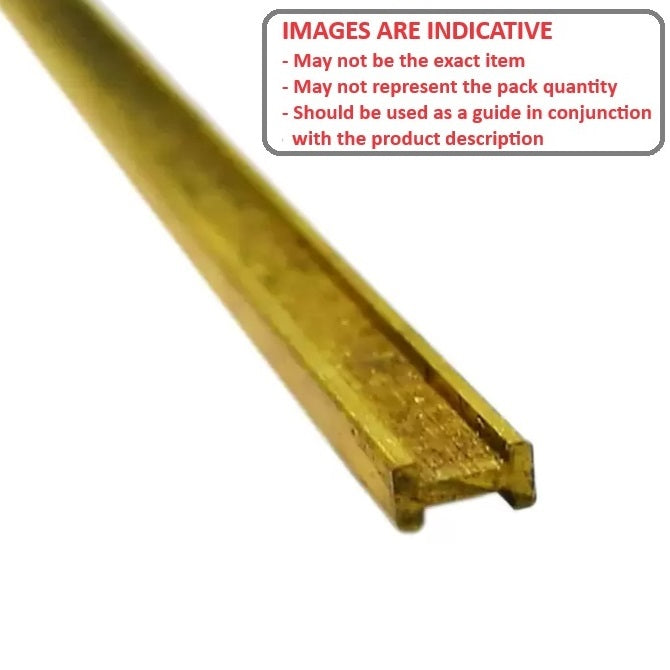 1048797 | 4RH-032-032-0300-BR385 (Each) --- H Section Bar Rod - 3.18x3.18x0.508 mm Brass Bar