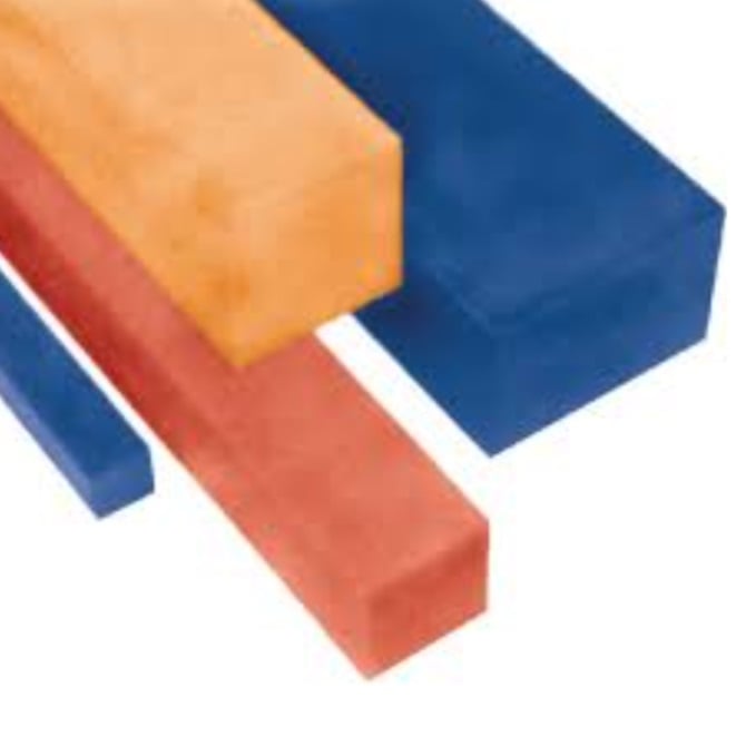 Barre Carrée en Uréthane 25,4 x 1219 mm - Carrée Polyuréthane 95A - Rouge - MBA (Pack de 1)