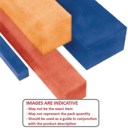 Barre Carrée en Uréthane 25,4 x 1219 mm - Carrée Polyuréthane 80A - Orange - MBA (Pack de 1)