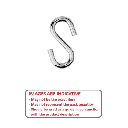 1042808 | SH-21RS (PK-5) --- S Shape Steel Hooks - 2.667x25.4x7.938 mm