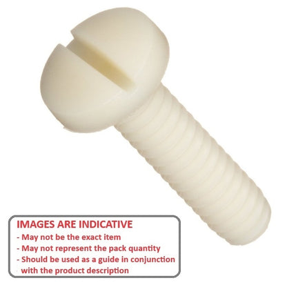 1059506 | SC048F-025-BD-SL-N (PK-10) --- Binder Head Screws - 10-32 UNF - 4.76mm - 25.4 mm - Nylon - Zytel 101 - Slotted Screw