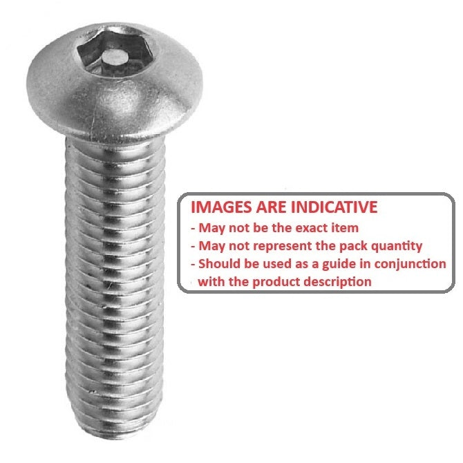 1063513 | SCS0500-050-B-SK-S4 (PK-6) --- Security Screws - M5 - 5x0.8mm - 50 mm - 304 Stainless Button Screw