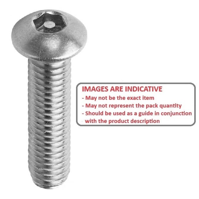 Vis M5 x 50 mm Inox 304 - Douille bouton de sécurité - MBA (Pack de 6)