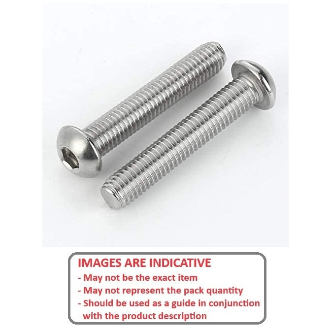1099308 | SC120M-060-B-SK-S6 (PK-25) --- Button Screws - M12 - 12x1.75mm - 60 mm - 316 Stainless Socket Screw