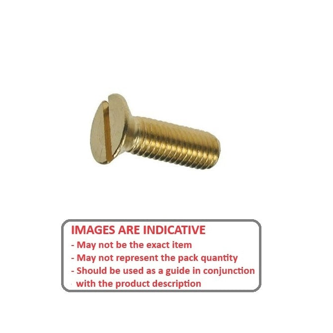 1041943 | SK025M-006-SL-BR (PK-200) --- Countersunk Screws - M2.5 - 2.5x0.45mm - 6 mm - Brass Slotted Screw