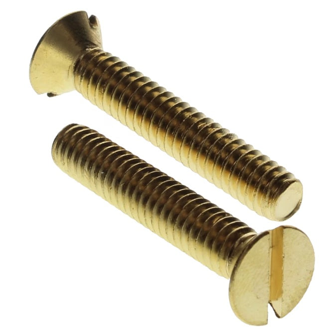 1045337 | SK030M-010-SL-BR (PK-100) --- Countersunk Screws - M3 - 3x0.5mm - 10 mm - Brass Slotted Screw