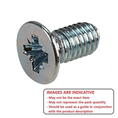 1052037 | SK040M-006-PZ-CZ (PK-100) --- Countersunk Screws - M4 - 4x0.7mm - 6 mm - Zinc Plated Steel Pozidrive Screw
