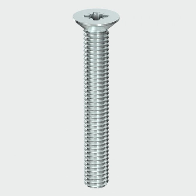 1053886 | SK040M-025-PZ-CZ (PK-100) --- Countersunk Screws - M4 - 4x0.7mm - 25 mm - Zinc Plated Steel Pozidrive Screw
