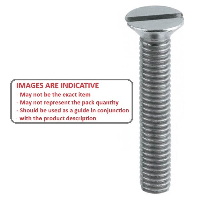 1068573 | SK060M-050-SL-CZ (PK-50) --- Countersunk Screws - M6 - 6x1mm - 50 mm - Zinc Plated Steel Slotted Screw