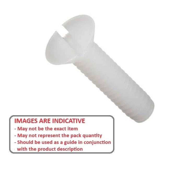 1059437 | SK048F-019-SL-N (PK-10) --- Countersunk Screws - 10-32 UNF - 4.76mm - 19.1 mm - Nylon - Zytel 101 - Slotted Screw