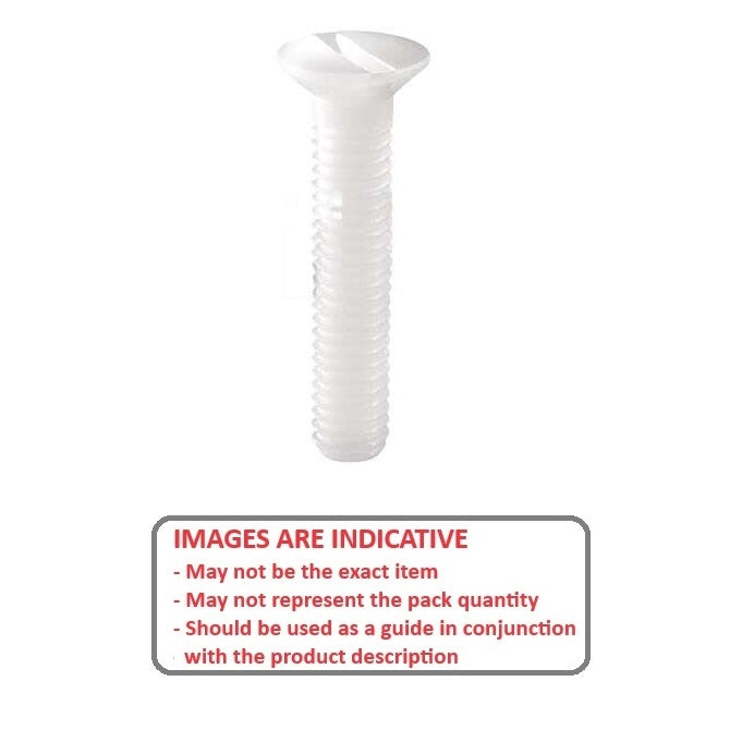 1054022 | SK040M-030-SL-N (PK-10) --- Countersunk Screws - M4 - 4x0.7mm - 30 mm - Nylon Slotted Screw