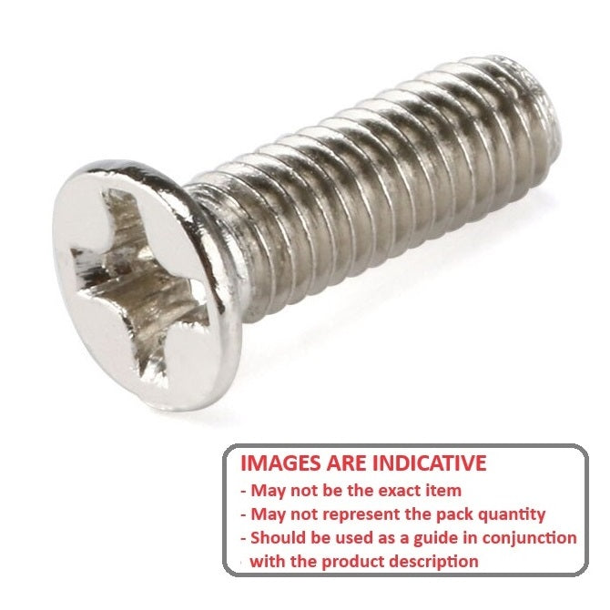 1091882 | SK100M-025-PH-S4 (PK-50) --- Countersunk Screws - M10 - 10x1.5mm - 25 mm - 304 Stainless Phillips Screw