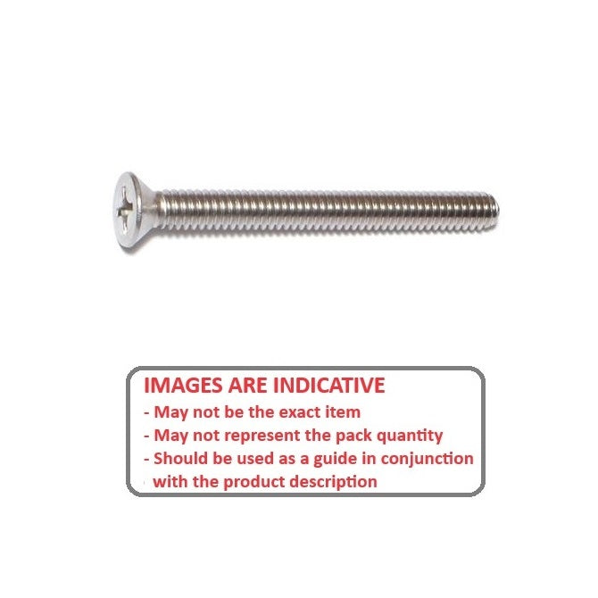 1063684 | SK050M-080-PH-S6 (PK-50) --- Countersunk Screws - M5 - 5x0.8mm - 80 mm - 316 Stainless Phillips Screw