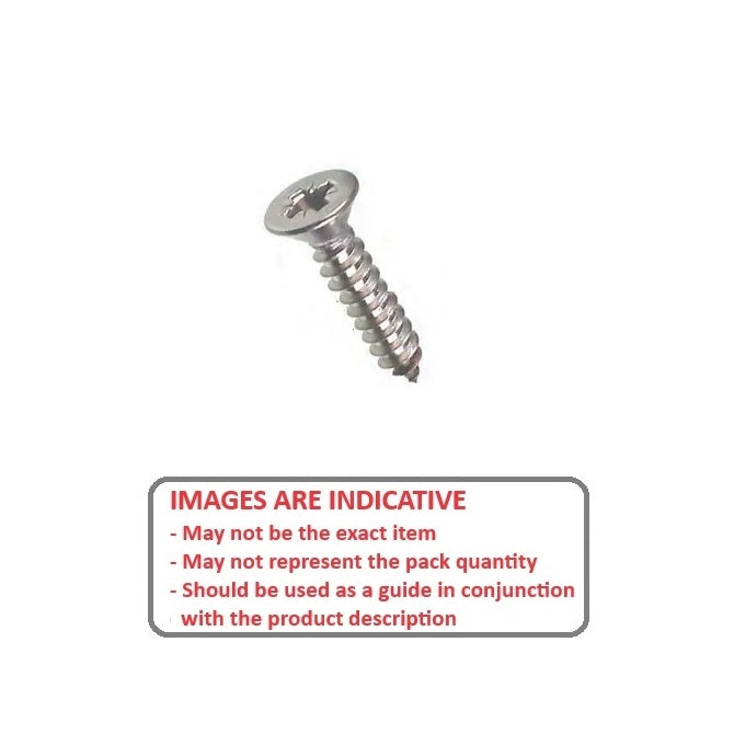 1043516 | SKT0285-019-PH-S4 (PK-20) --- Self Tapping Screws - 2.85x19.1 mm - 4 Countersunk - Stainless Steel 304 Similar to A2, 18-8 HRB80 Screw