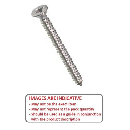 Vis autotaraudeuses 4,17 x 57,2 mm Inox 304 - Fraisée Philips - MBA (Pack de 100)