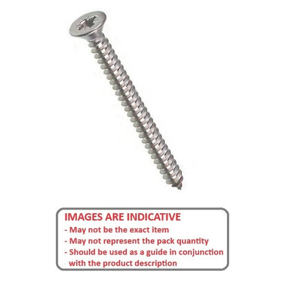 1056794 | SKT0476-089-PH-S6 (PK-100) --- Self Tapping Screws - 4.76x88.9 mm - 10 or 3/16 Countersunk - Stainless Steel 316 Similar to A4, 18-10 Screw