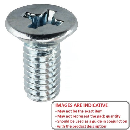 1043063 | SK028C-006-PH-CZ (PK-100) --- Countersunk Screws - 4-40 UNC - 2.85mm - 6.4 mm - Zinc Plated Phillips Screw