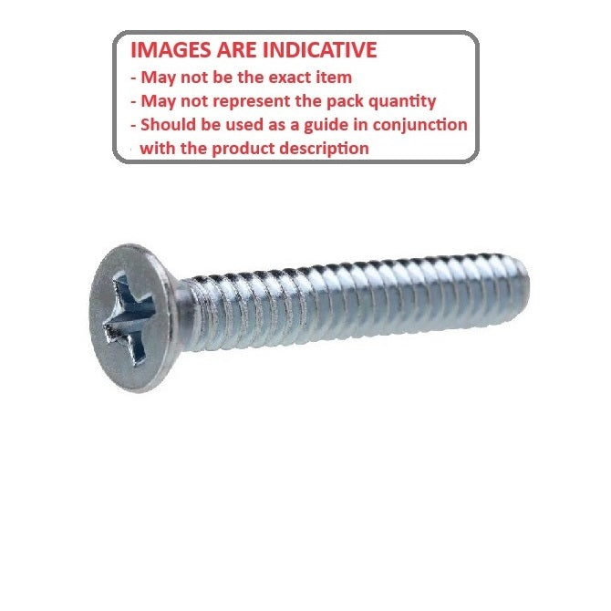 1061494 | SK050M-016-PH-CZ (PK-100) --- Countersunk Screws - M5 - 5x0.8mm - 16 mm - Zinc Plated Steel Phillips Screw