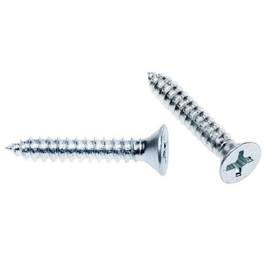 Self Tapping Screws - 2.85x25.4 mm - 4  Countersunk - Zinc Plated Steel