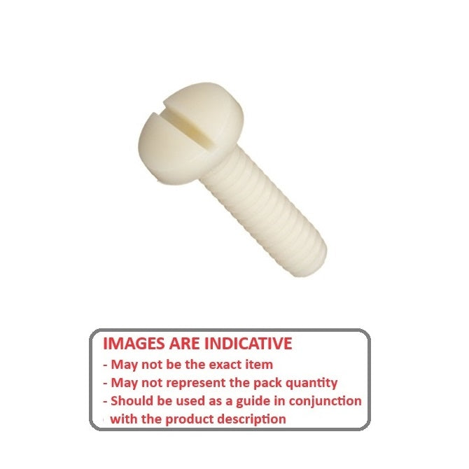 1044491 | SC030M-015-P-SL-N (PK-70) --- Pan Head Screws - M3 - 3x0.5mm - 15 mm - Natural Nylon 6.6 Slotted Screw