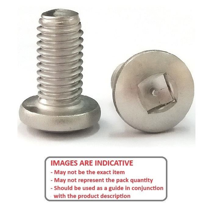 1067538 | SCS0600-020-P-PCS-CZ (PK-50) --- Security Screws - M6 - 6x1mm - 20 mm - Steel Case Hardened Zinc Alloy Post Combi Square Screw