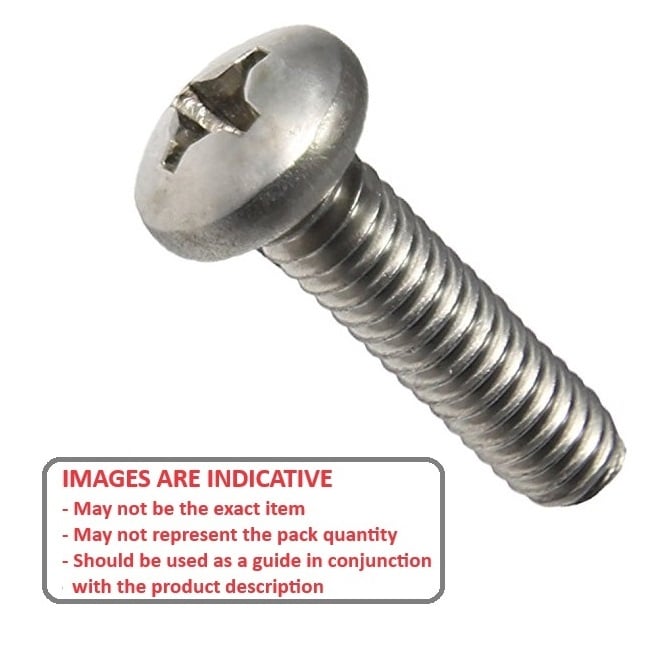 1069404 | SC060M-025-P-PH-S4 (50 Pcs) --- Pan Head Screws - M6 (6x1mm) x 25 mm