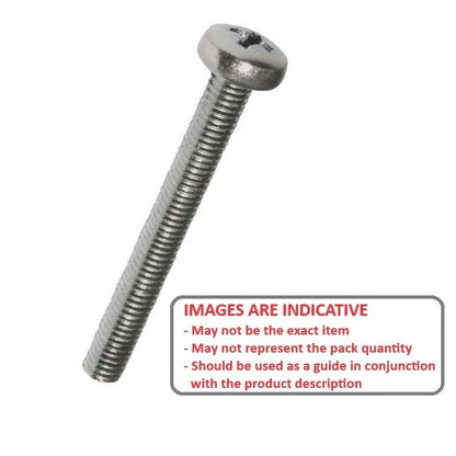 1068694 | SC060M-060-P-PH-S4 (PK-50) --- Pan Head Screws - M6 - 6x1mm - 60 mm - 304 Stainless Phillips Screw