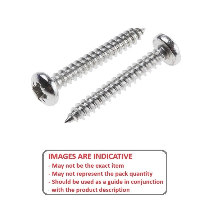1055627 | SCT0417-057-P-PH-S4 (PK-100) --- Self Tapping Screws - 4.17x57.2 mm - 8 Pan Head - Stainless Steel 304 Similar to A2, 18-8 HRB80 Screw