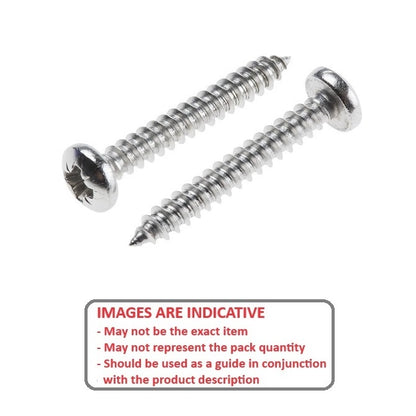 1064268 | SCT0540-076-P-PH-S4 (PK-50) --- Self Tapping Screws - 5.4x76.2 mm - 12 Pan Head - Stainless Steel 304 Similar to A2, 18-8 HRB80 Screw