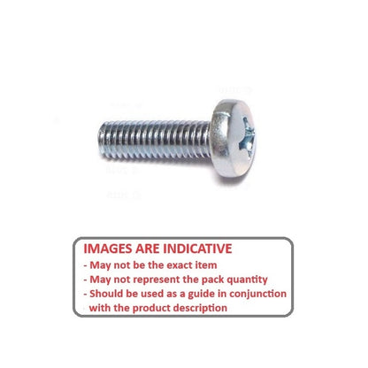 Vite 10-32 UNF x 12,7 mm in acciaio zincato - Testa cilindrica Philips - MBA (confezione da 50)