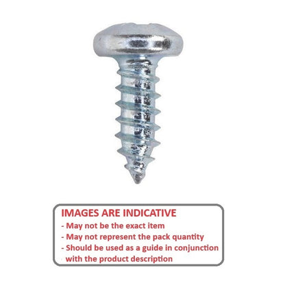1043491 | SCT0285-010-P-PH-CZ (PK-100) --- Self Tapping Screws - 2.85x9.5 mm - 4 Pan Head - Zinc Plated Steel Screw
