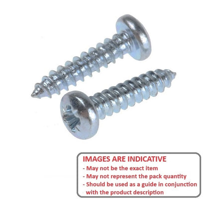 1055580 | SCT0417-019-P-PH-CZ (PK-100) --- Self Tapping Screws - 4.17x19 mm - 8 Pan Head - Zinc Plated Steel Screw