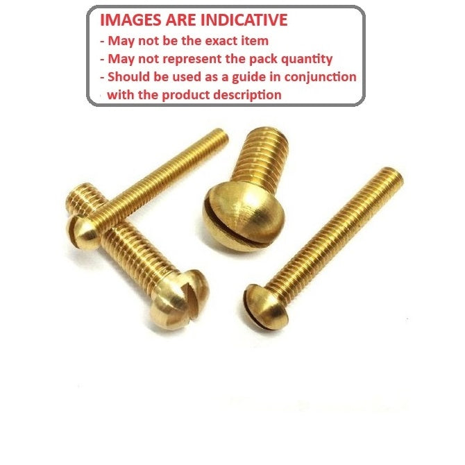 1046072 | SC032W-016-R-SL-BR (PK-10) --- Round Head Screws - 1/8-40 BSW - 3.175mm - 15.9 mm - Brass Slotted Screw